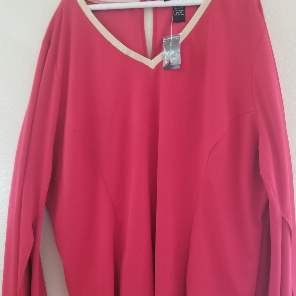 Blouse with exaggerated bell sleeves